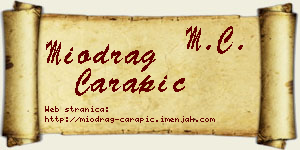 Miodrag Čarapić vizit kartica